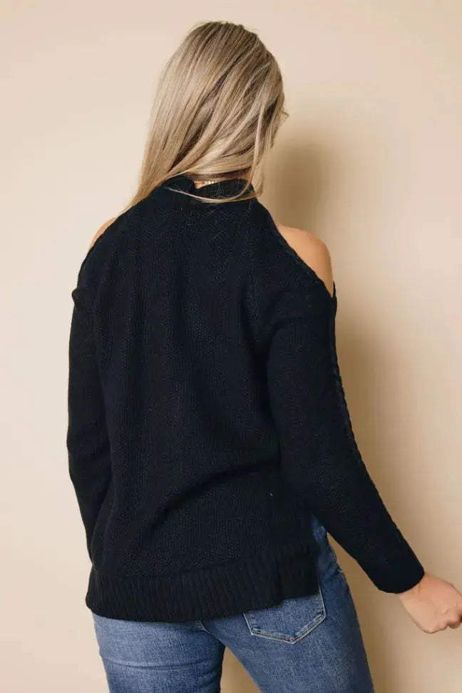 Jan Cold Shoulder Sweater Stay Warm in Style
