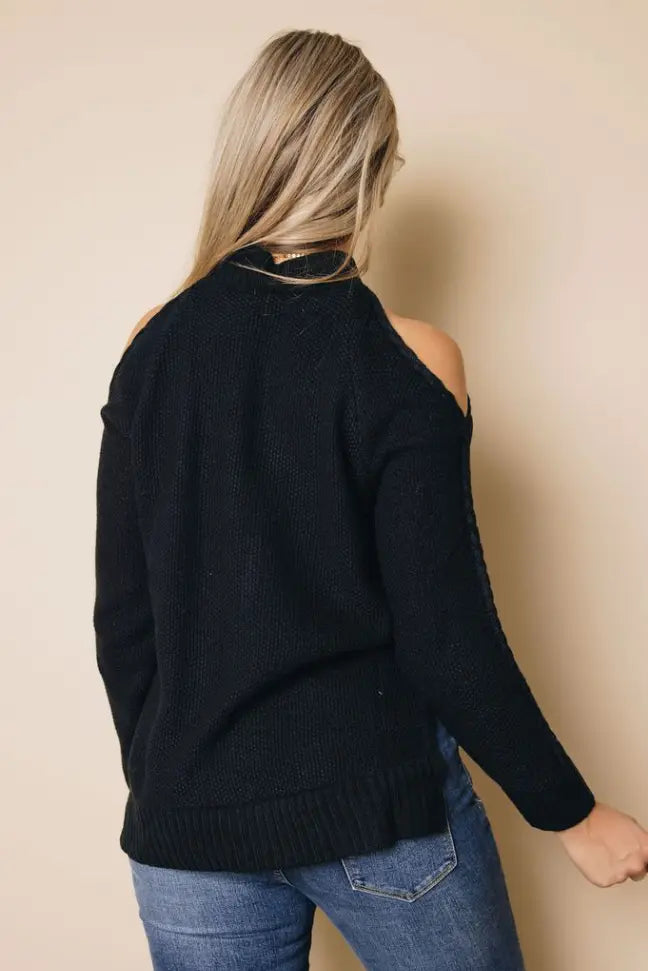 Jan Cold Shoulder Sweater Stay Warm in Style