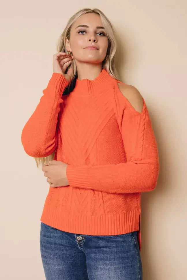 Jan Cold Shoulder Sweater Stay Warm in Style