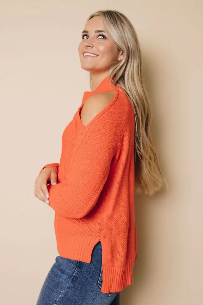 Jan Cold Shoulder Sweater Stay Warm in Style