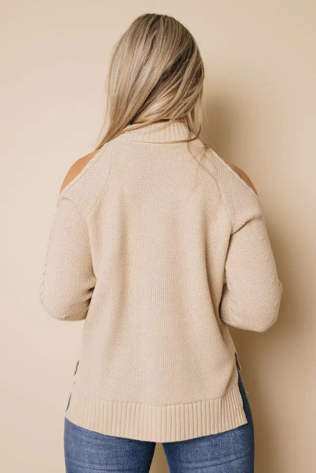 Jan Cold Shoulder Sweater Stay Warm in Style