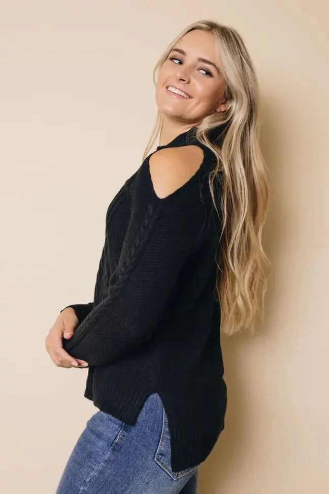 Jan Cold Shoulder Sweater Stay Warm in Style