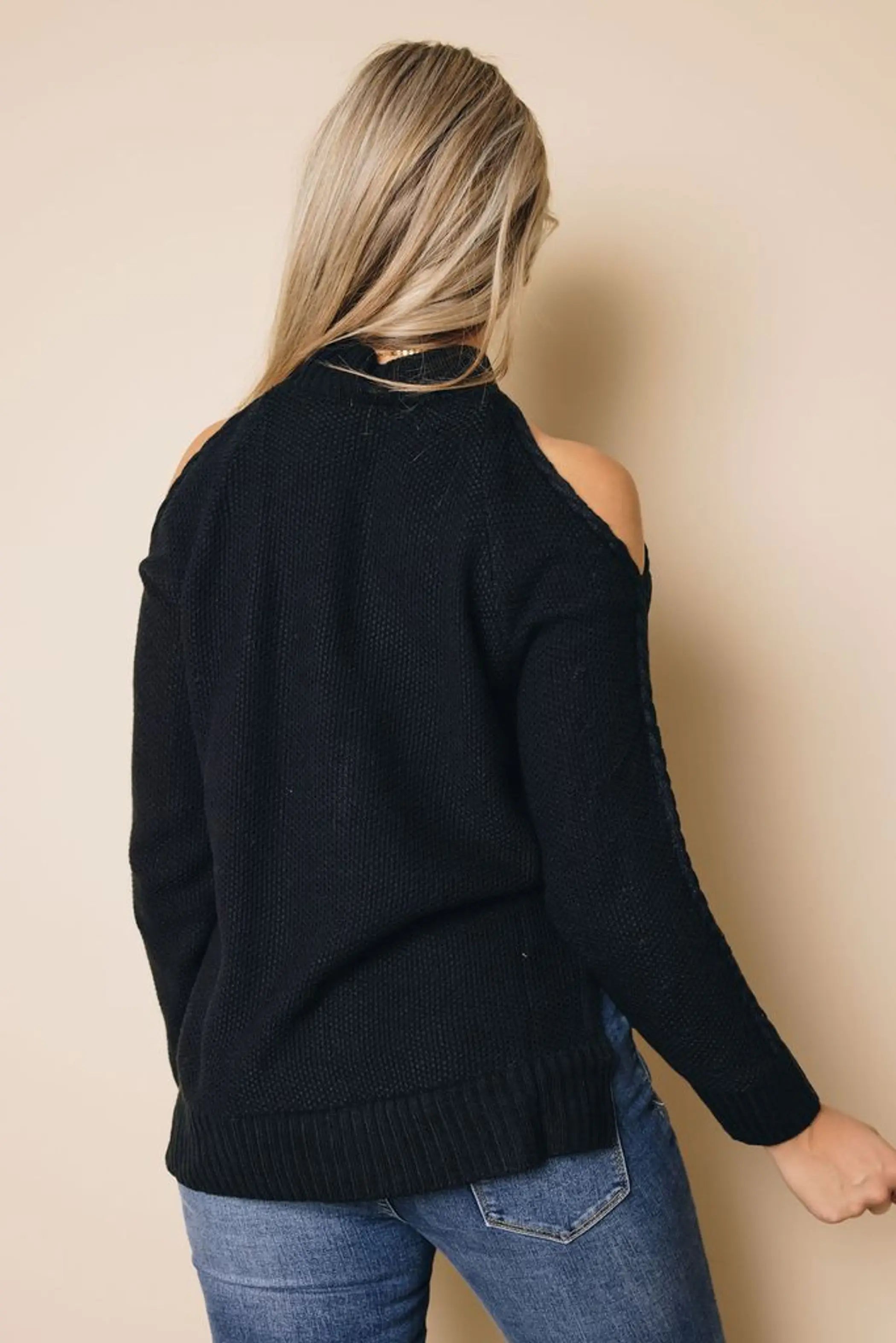 Jan Cold Shoulder Sweater Stay Warm in Style