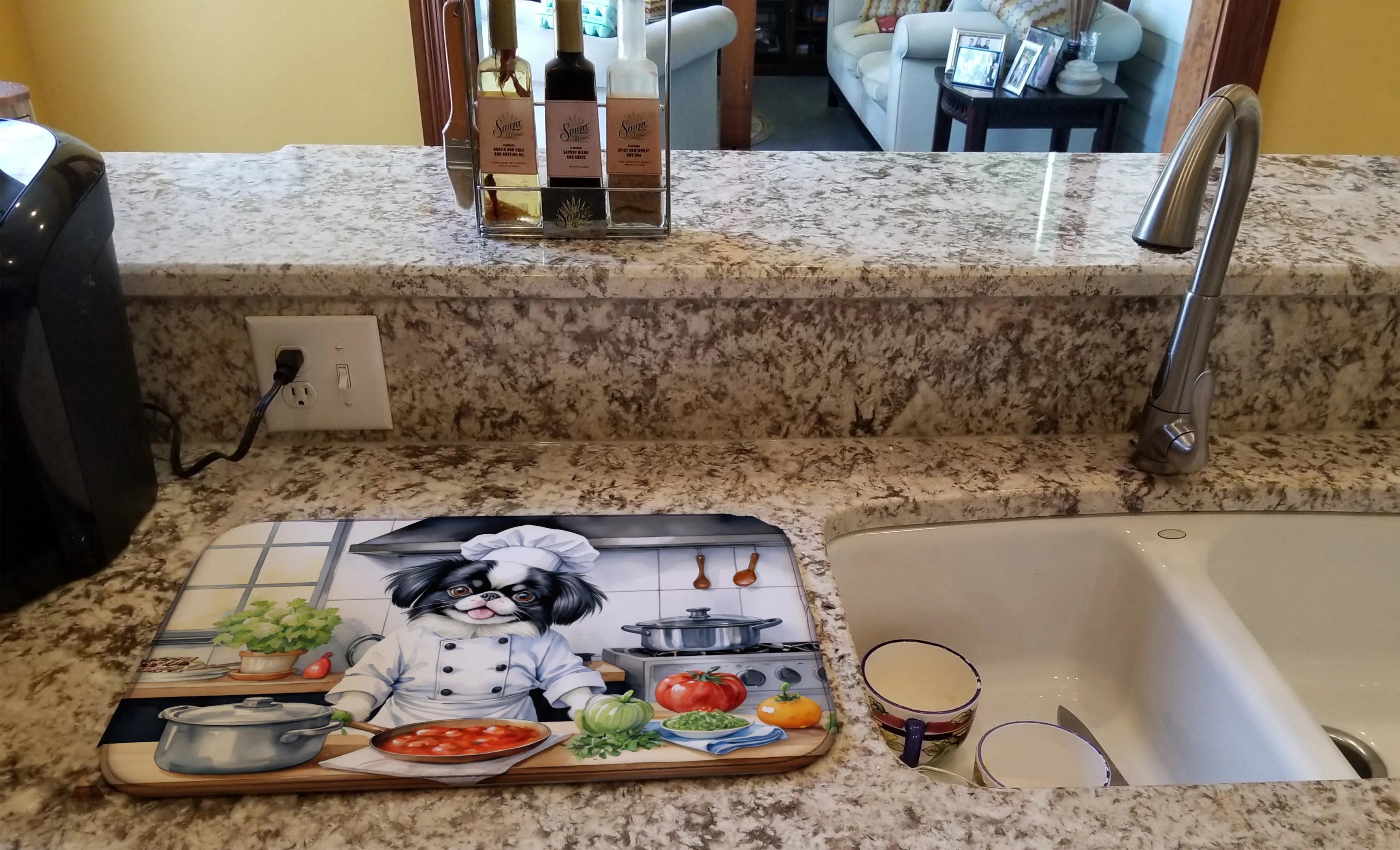 Japanese Chin The Chef Dish Drying Mat Caroline's Treasures