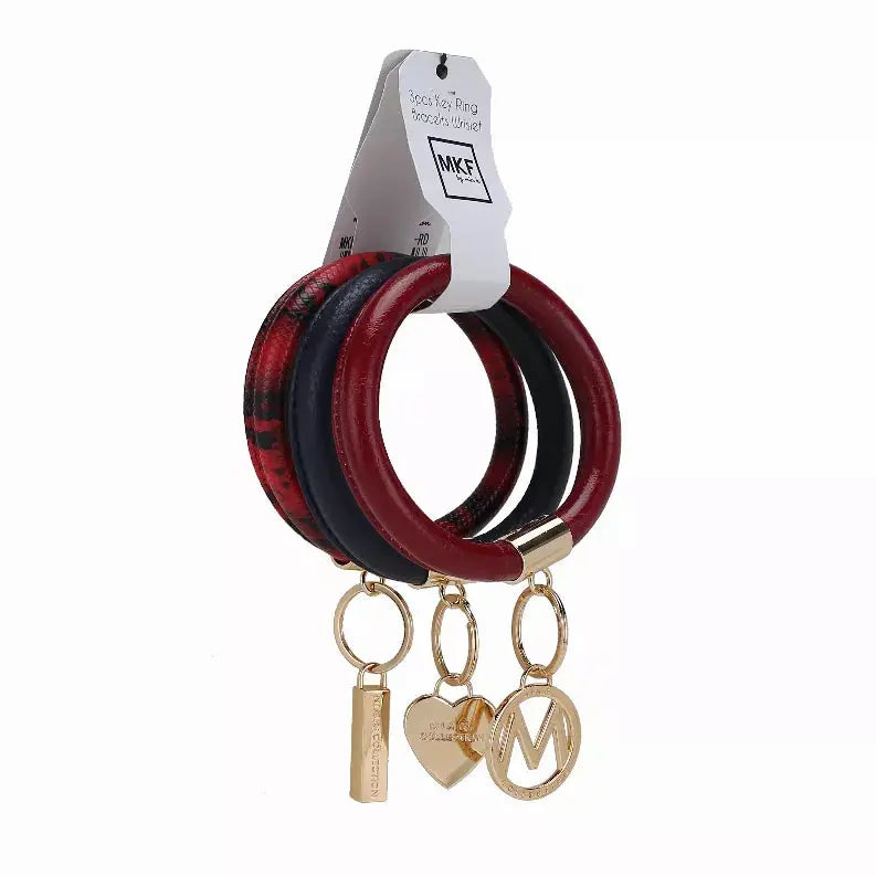 Jasmine Vegan Leather Women's Wristlet Keychain set- 3 pieces MKF Collection by Mia K.