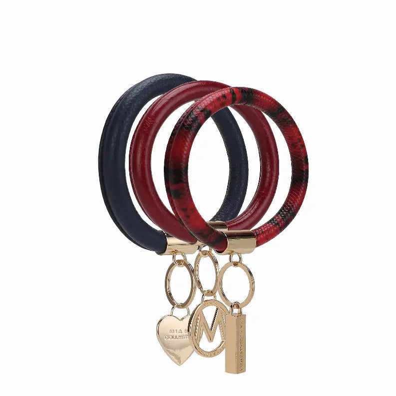 Jasmine Vegan Leather Women's Wristlet Keychain set- 3 pieces MKF Collection by Mia K.