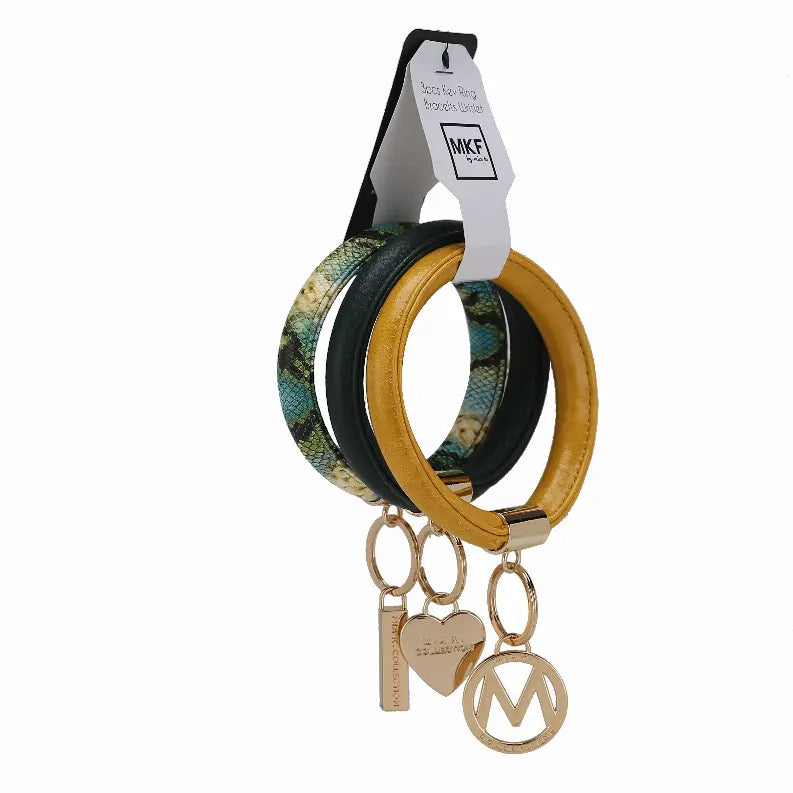 Jasmine Vegan Leather Women's Wristlet Keychain set- 3 pieces MKF Collection by Mia K.
