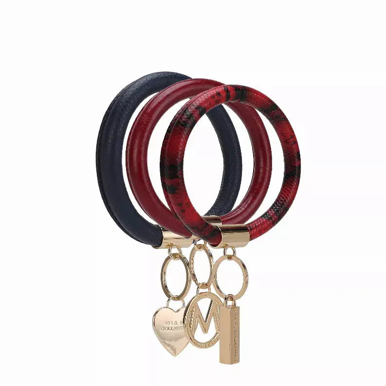 Jasmine Vegan Leather Women's Wristlet Keychain set- 3 pieces MKF Collection by Mia K.