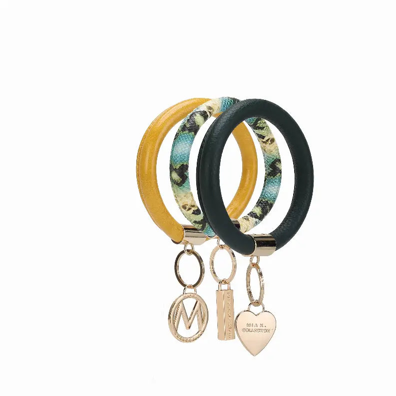 Jasmine Vegan Leather Women's Wristlet Keychain set- 3 pieces MKF Collection by Mia K.