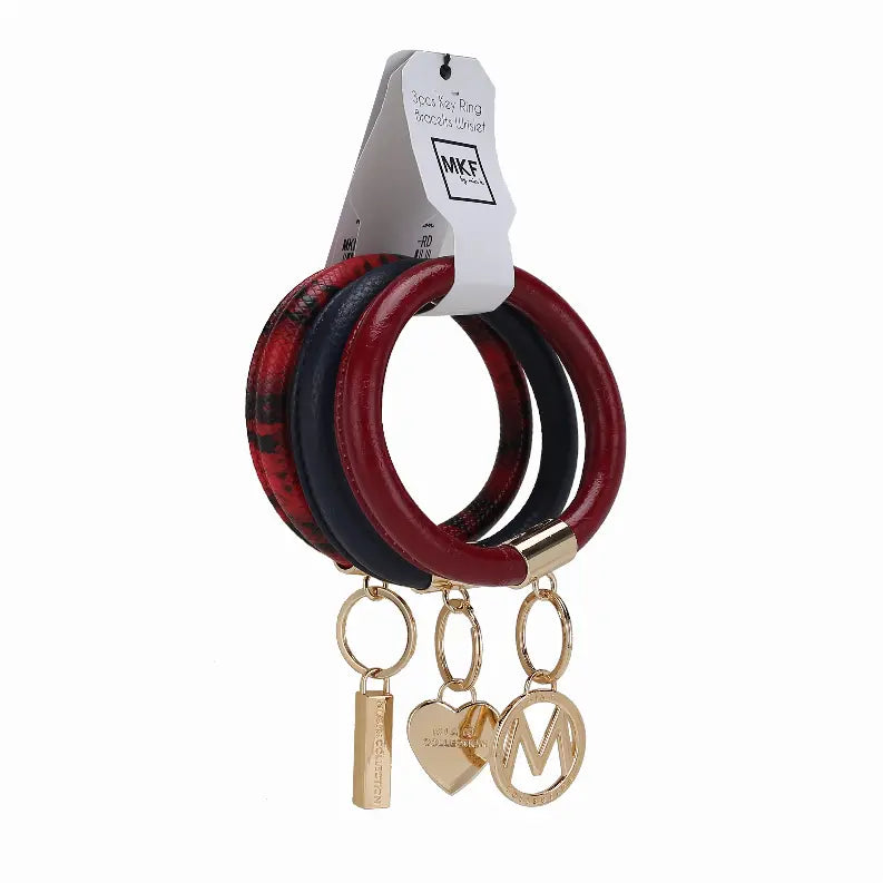 Jasmine Vegan Leather Women's Wristlet Keychain set- 3 pieces MKF Collection by Mia K.