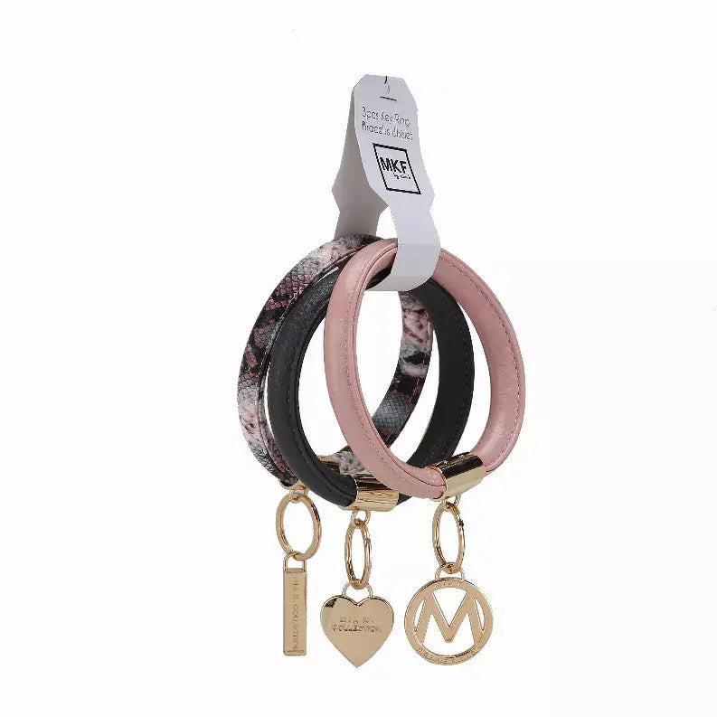 Jasmine Vegan Leather Women's Wristlet Keychain set- 3 pieces MKF Collection by Mia K.