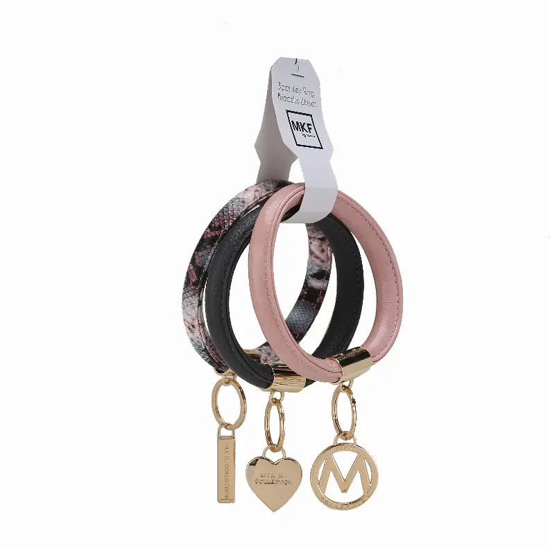 Jasmine Vegan Leather Women's Wristlet Keychain set- 3 pieces MKF Collection by Mia K.