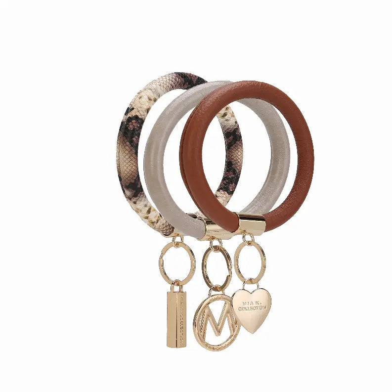 Jasmine Vegan Leather Women's Wristlet Keychain set- 3 pieces MKF Collection by Mia K.