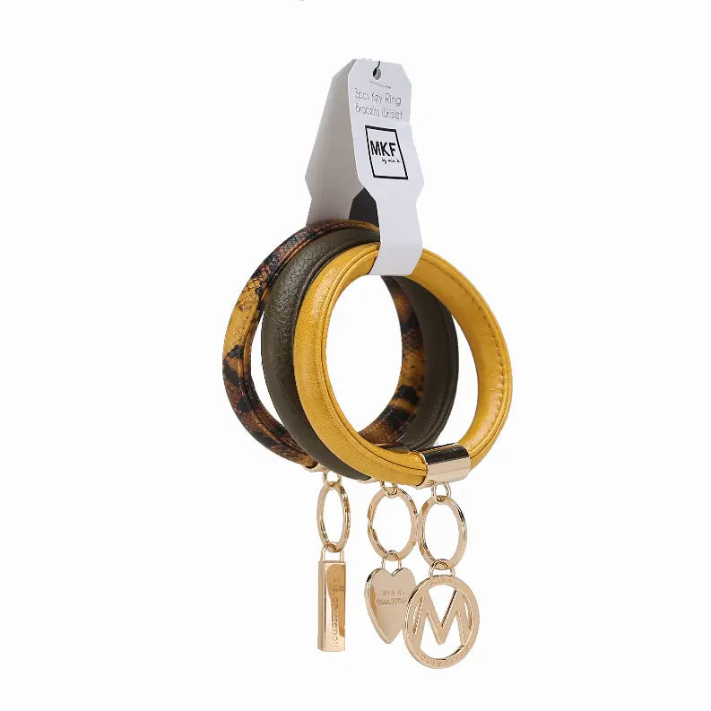 Jasmine Vegan Leather Women's Wristlet Keychain set- 3 pieces MKF Collection by Mia K.