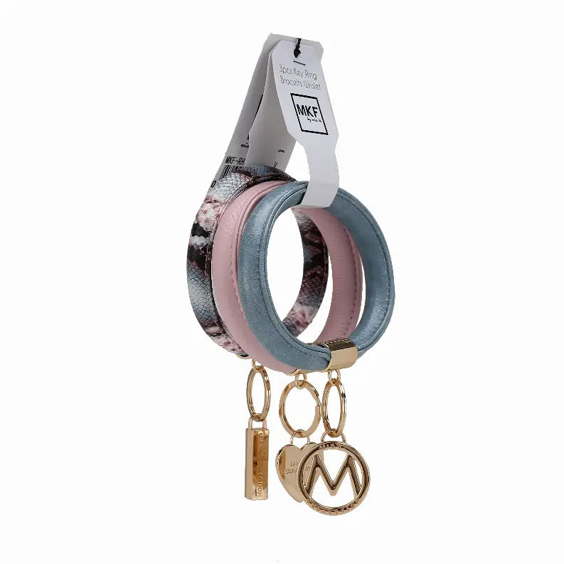 Jasmine Vegan Leather Women's Wristlet Keychain set- 3 pieces MKF Collection by Mia K.
