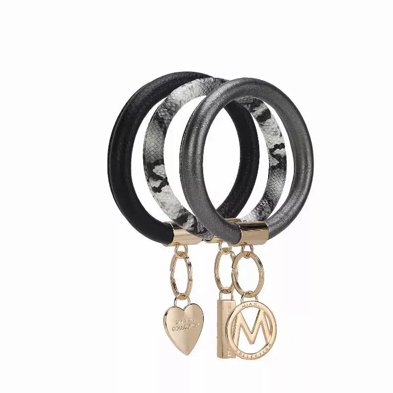 Jasmine Vegan Leather Women's Wristlet Keychain set- 3 pieces MKF Collection by Mia K.