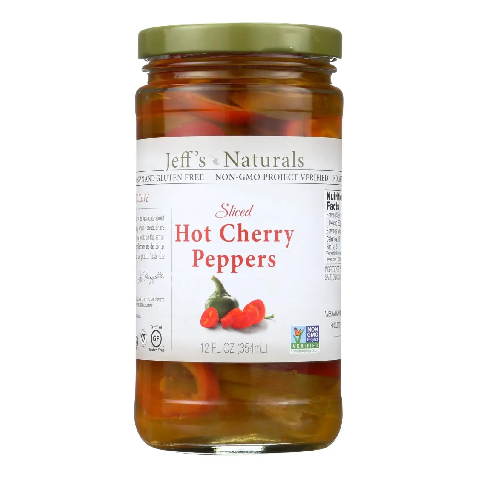 Jeff's Natural Jeff's Natural Hot Cherry Pepper - Hot Cherry Pepper - Case Of 6 - 12 Oz. Jeff's Natural