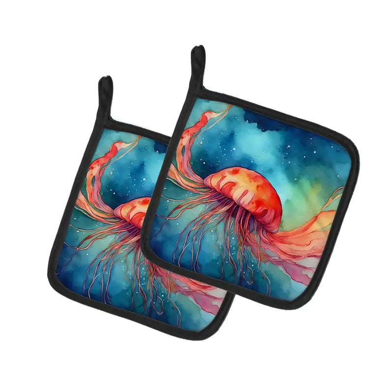 Jellyfish Pair of Pot Holders Caroline's Treasures