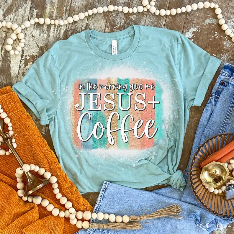 Jesus And Coffee Bleached Shirt CK's Boutique