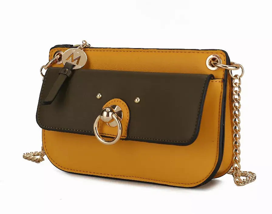 Jill Vegan Leather Women's Color Block Crossbody Bag MKF Collection by Mia K.