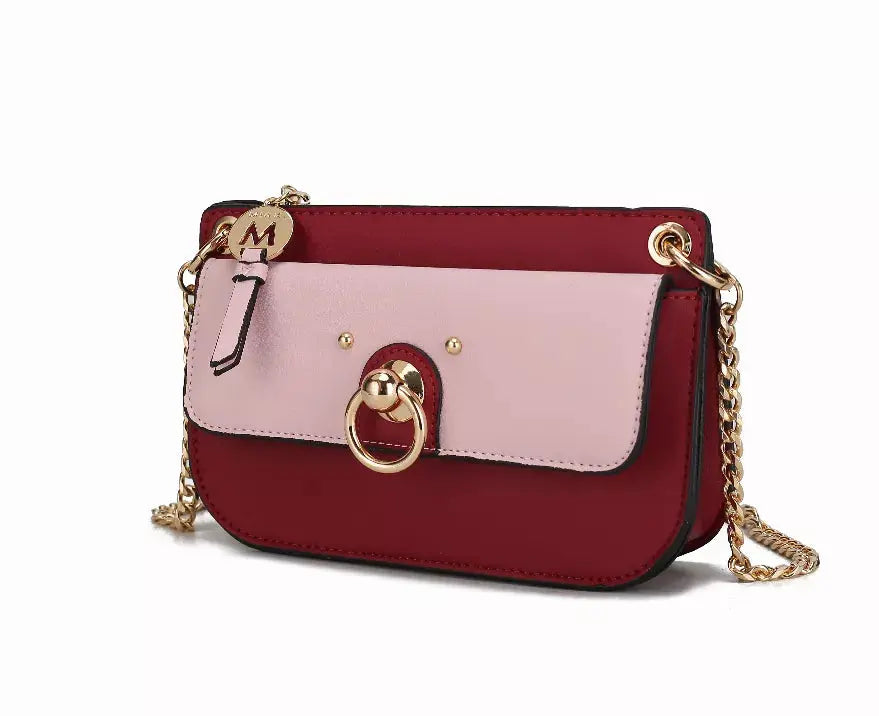 Jill Vegan Leather Women's Color Block Crossbody Bag MKF Collection by Mia K.