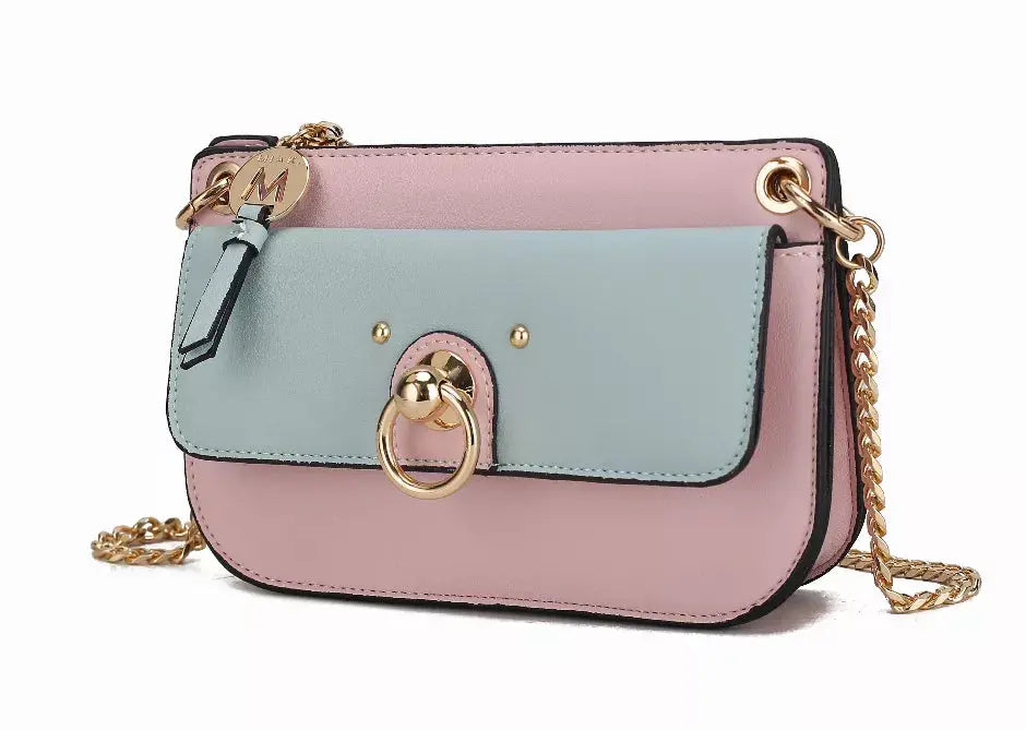 Jill Vegan Leather Women's Color Block Crossbody Bag MKF Collection by Mia K.