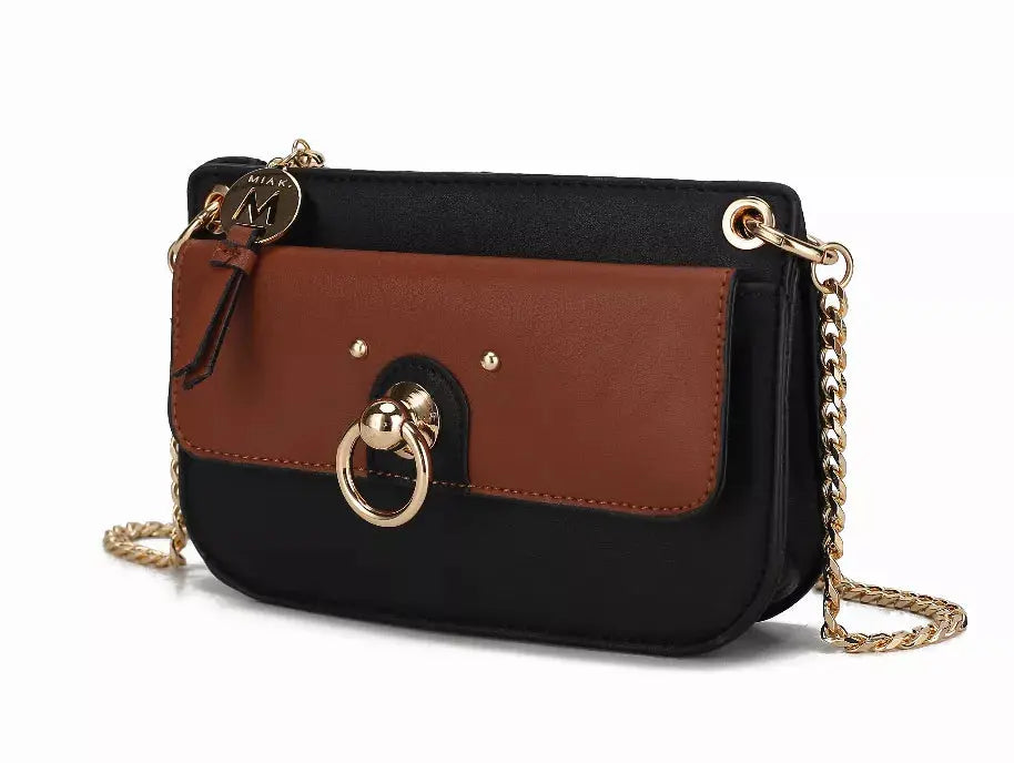 Jill Vegan Leather Women's Color Block Crossbody Bag MKF Collection by Mia K.