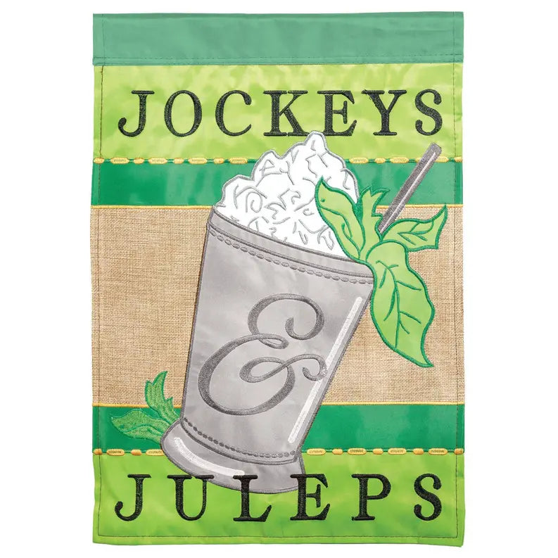 Jockeys & Juleps Applique Garden Flag Dicksons Inc
