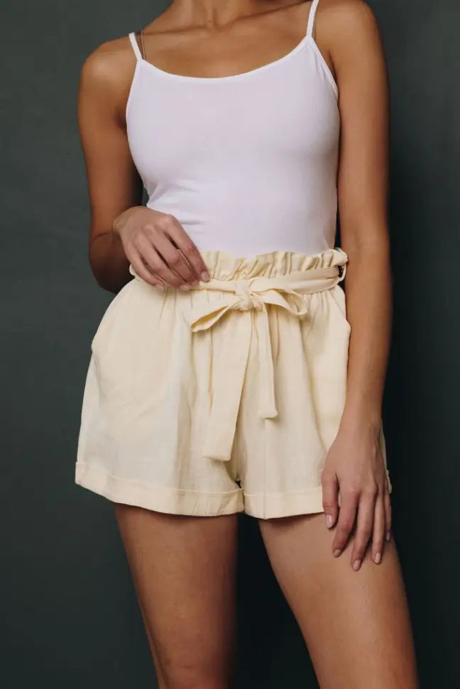 Joyce Paper Bag Waist Shorts Stay Warm in Style