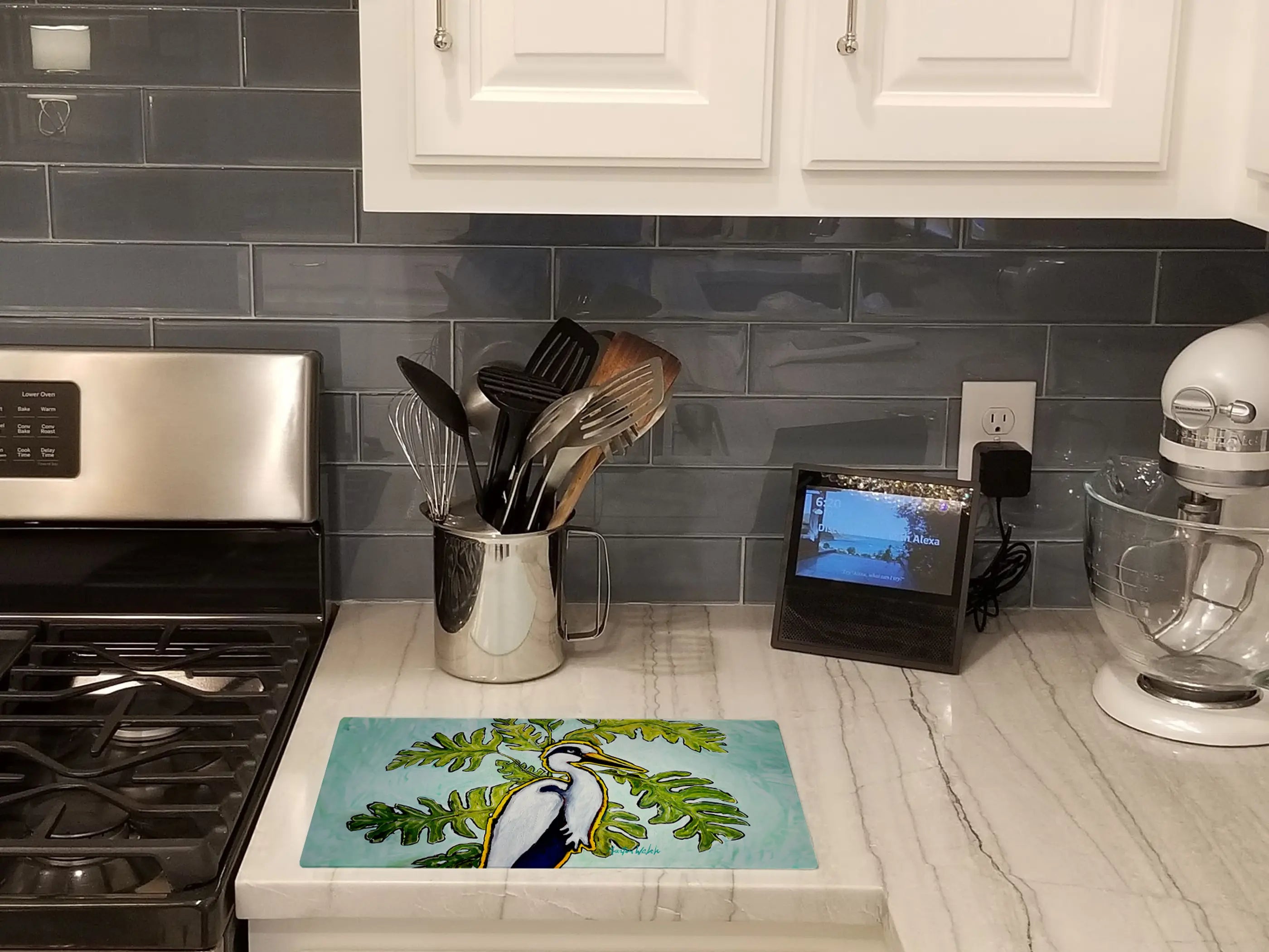 Jungle Fever Heron Glass Cutting Board Caroline's Treasures