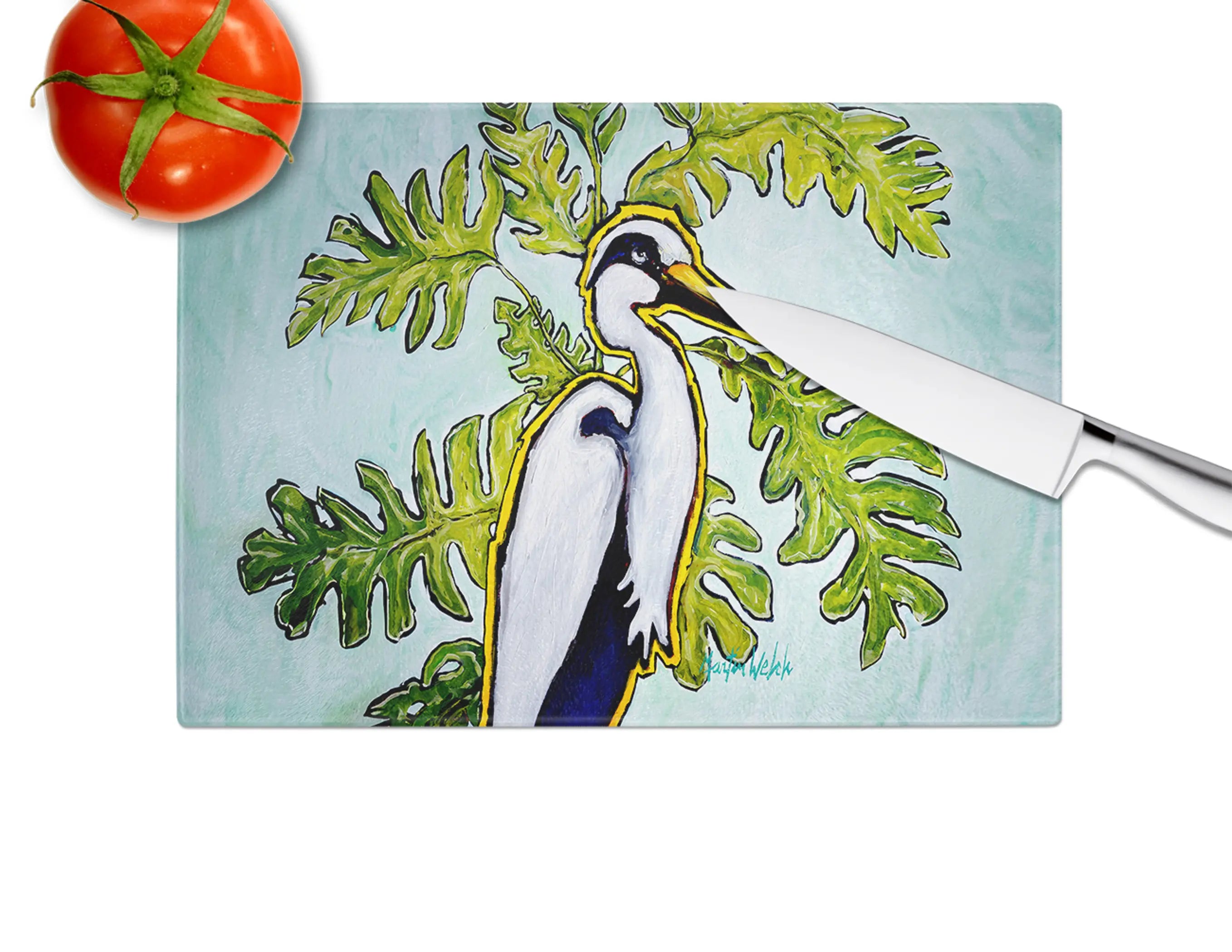 Jungle Fever Heron Glass Cutting Board Caroline's Treasures