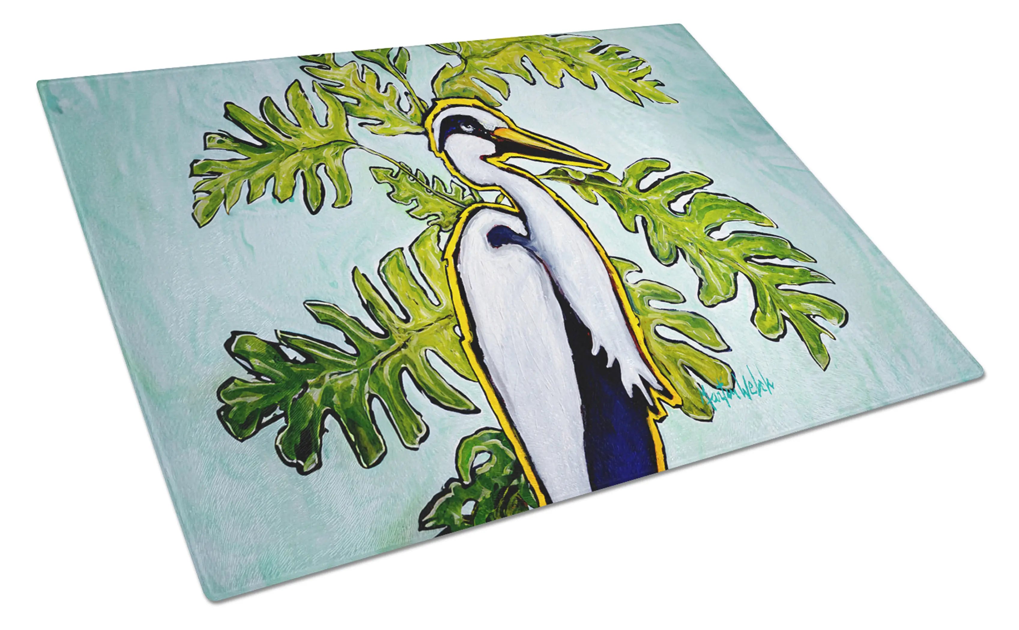 Jungle Fever Heron Glass Cutting Board Caroline's Treasures