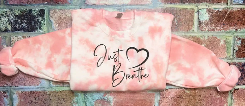 Just Breathe Coral Sweatshirt or Long Sleeve Tee The Blended Owl