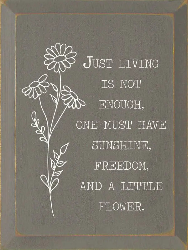 Jusy Living Is Not Enough, One Must Have Sunshine, Freedom.. Sawdust City