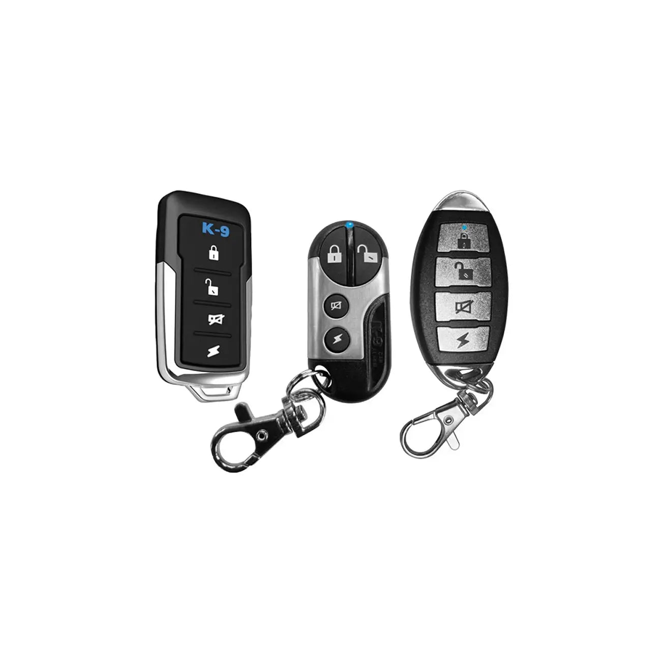 K-9 Car Alarm With Keyless Entry - Includes 3 Different Transmitter Designs! Excalibur Alarms
