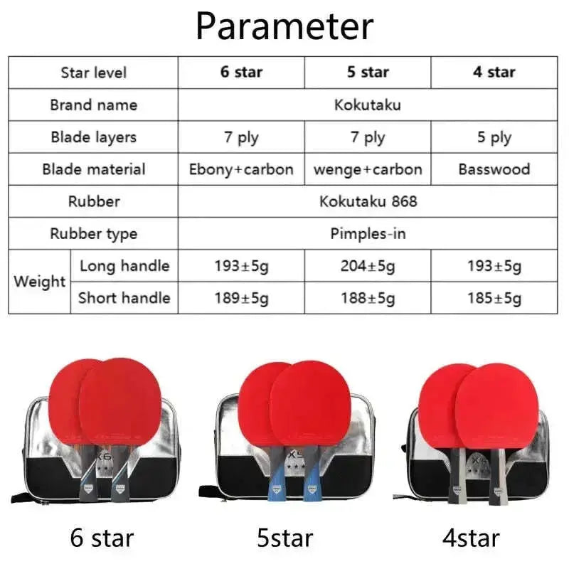 KOKUTAKU-ITTF-professional-4-5-6-Star-ping-pong-racket-Carbon-table-tennis-racket-bat-paddle-set-pimples-in-rubber-with-bag-GreatEagleInc-334691238