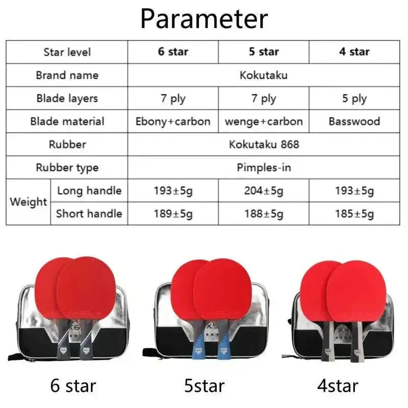 KOKUTAKU-ITTF-professional-4-5-6-Star-ping-pong-racket-Carbon-table-tennis-racket-bat-paddle-set-pimples-in-rubber-with-bag-GreatEagleInc-334778123