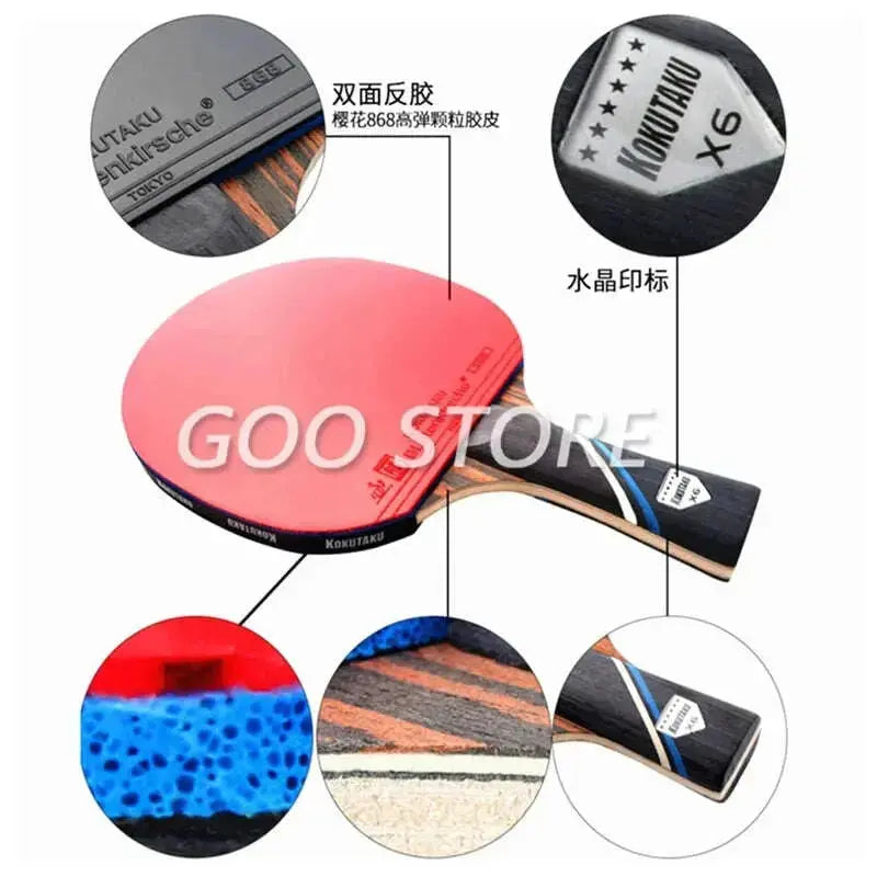 KOKUTAKU-Racket-4-5-6-Star-Carbon-Table-Tennis-Racket-ITTF-Professional-KOKUTAKU-Ping-Pong-Bat-Paddle-FreeDropship-335649739