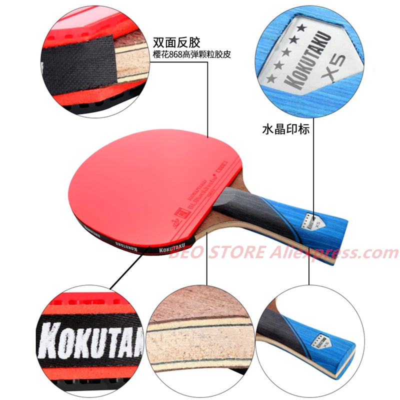 KOKUTAKU Racket 4/5/6 Star Carbon Table Tennis Racket ITTF Professional KOKUTAKU Ping Pong Bat Paddle