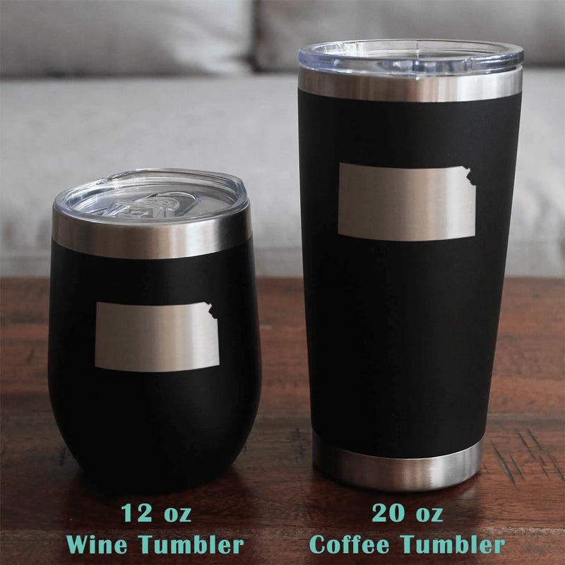 Kansas Outline Insulated Travel Tumbler - Kansans Gifts Bevvee