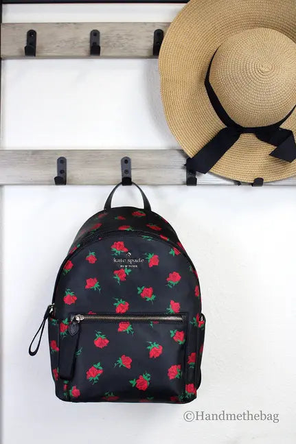 Kate Spade Leila Medium Rose Toss Nylon Dome Backpack JV Deals