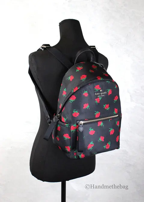 Kate Spade Leila Medium Rose Toss Nylon Dome Backpack JV Deals