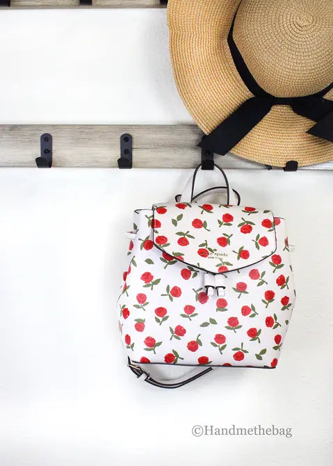 Kate Spade Lizzie Medium Festive Rosette Leather Flap Backpack JV Deals