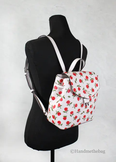 Kate Spade Lizzie Medium Festive Rosette Leather Flap Backpack JV Deals