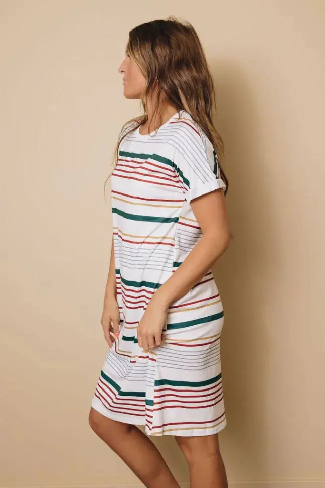 Kaylin Short Sleeved T-shirt Mini Dress Stay Warm in Style