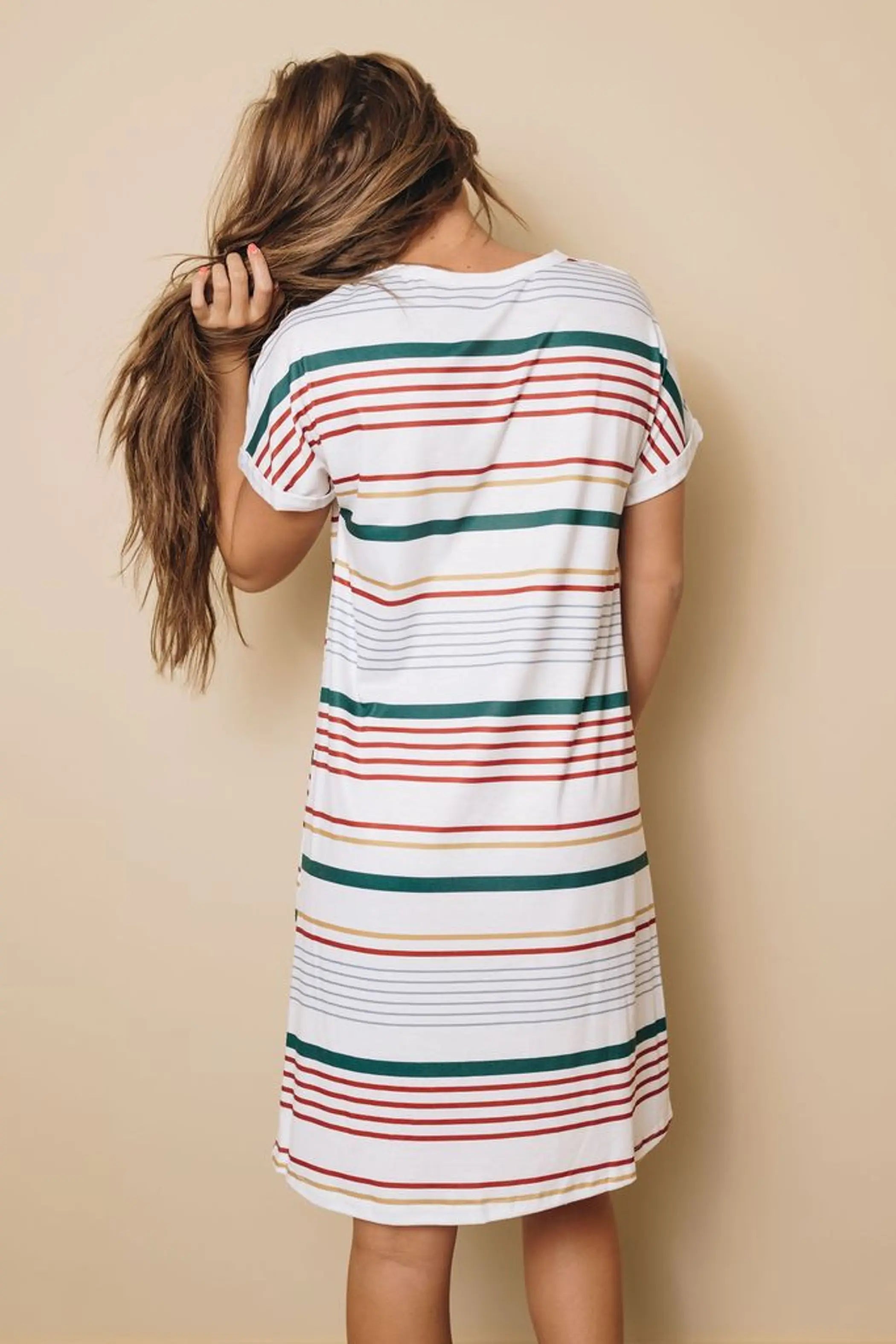 Kaylin Short Sleeved T-shirt Mini Dress Stay Warm in Style