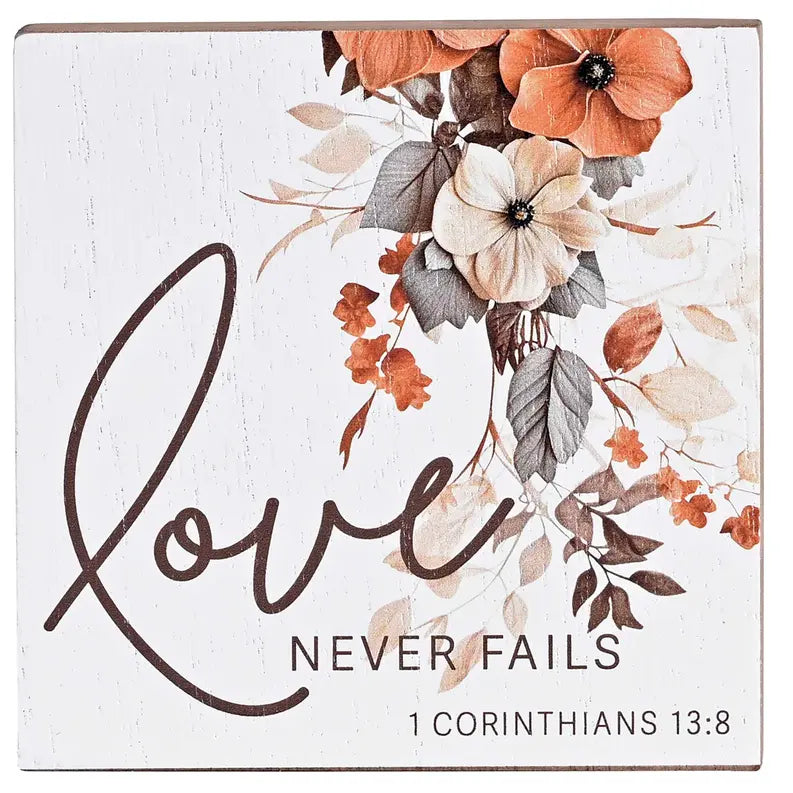 Keepsake Box Love Never Fails MDF 4x4 Dicksons Inc
