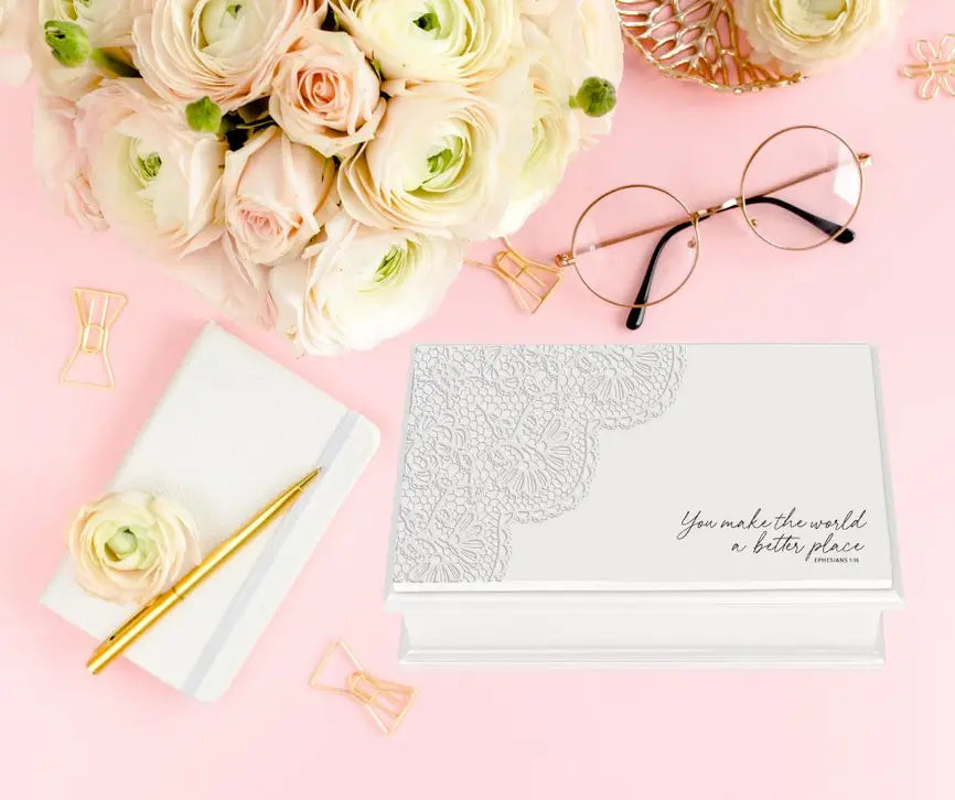 Keepsake Box You Make The World Lace Top Dicksons Inc