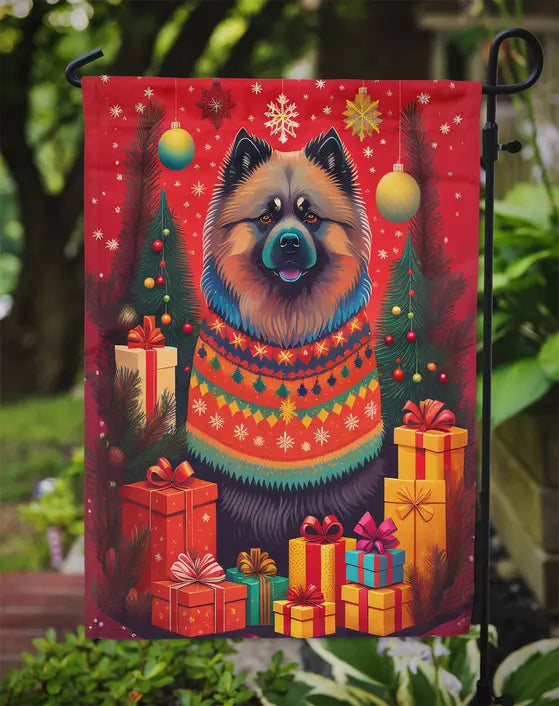 Keeshond Holiday Christmas Garden Flag Caroline's Treasures