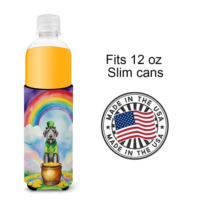 Keeshond St Patrick's Day Hugger for Ultra Slim Cans Caroline's Treasures